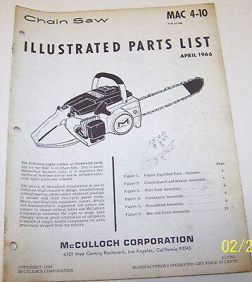 Mcculloch Pro Mac 1000 Parts Manual